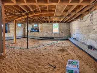 Basement Floor Preparation — Before