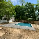 Rectangular Pool Paver Deck: rectangular pool gray paver deck progress