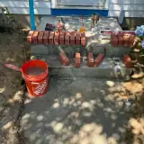 Brick Stoop and Walkway Renovation: red brick entry stoop installation progress