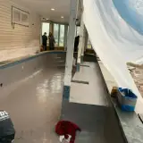 Indoor Pool Renovation Progress: indoor lap pool coated basin after
