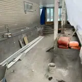 Indoor Pool Renovation Progress: indoor lap pool surface prep progress