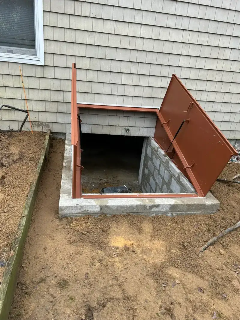 Bilco Cellar Door and Stairwell: bilco cellar door open installation