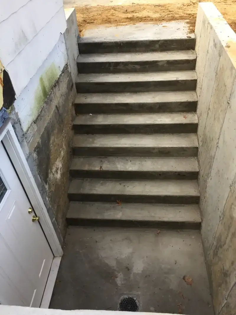 Cellar Entry Concrete Stairwell - After
