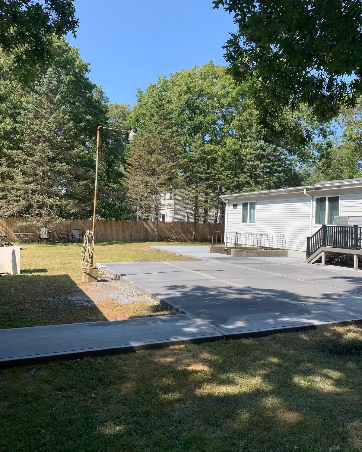 Large Backyard Concrete Patio