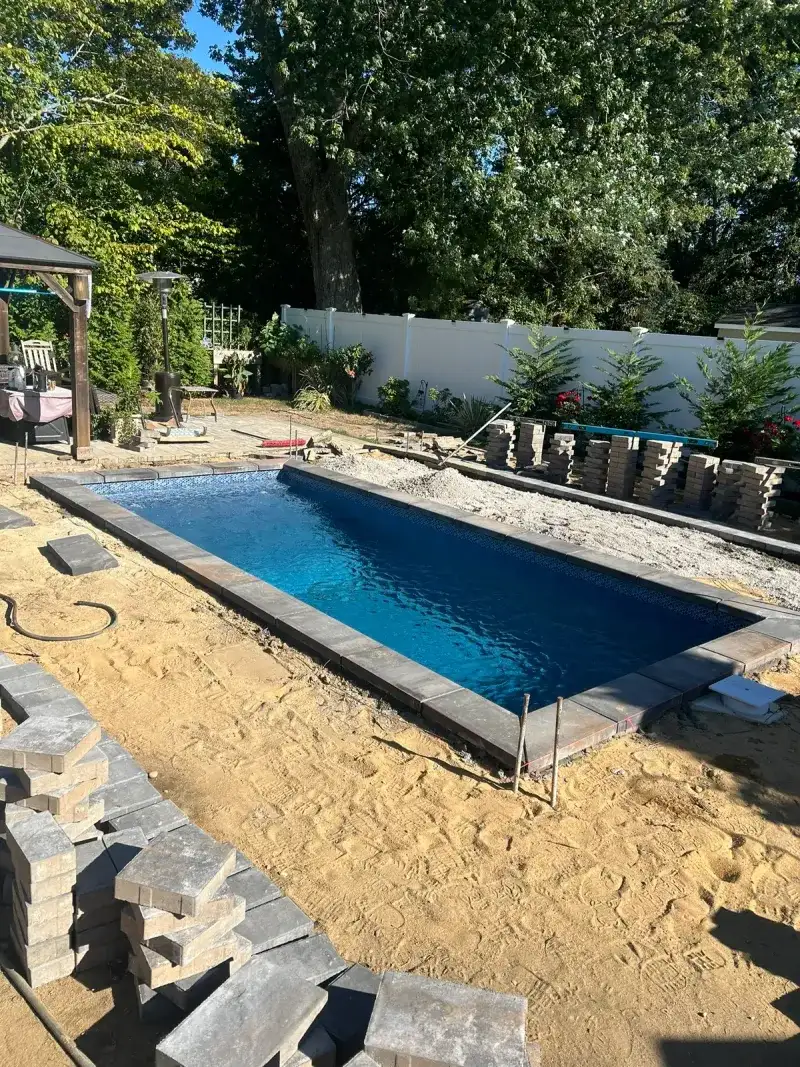 Gray Paver Pool-Deck Installation - Before