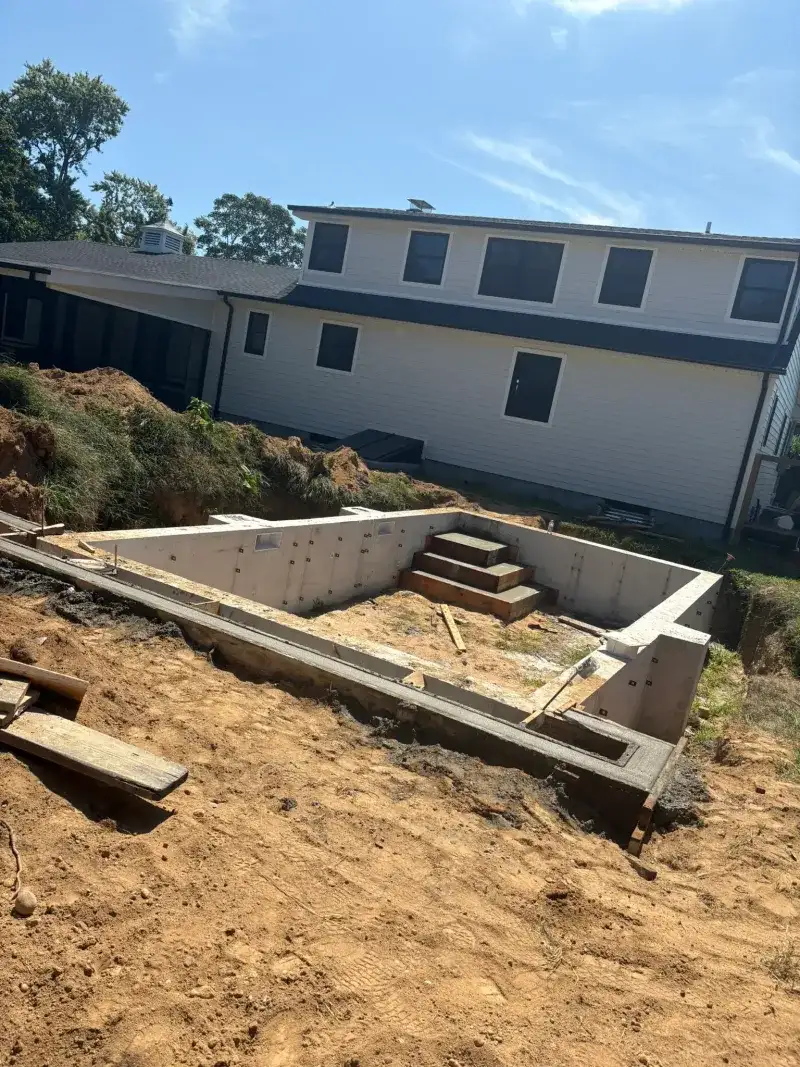 In-Ground Pool Concrete Foundation - After