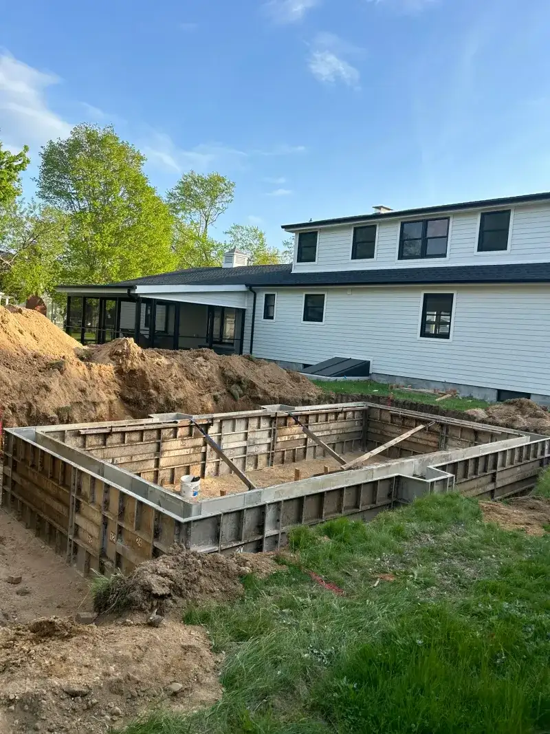 In-Ground Pool Concrete Foundation - Before