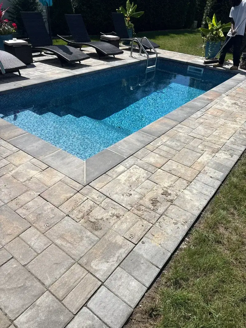 Multicolor Paver Pool Deck: multicolor paver pool deck complete