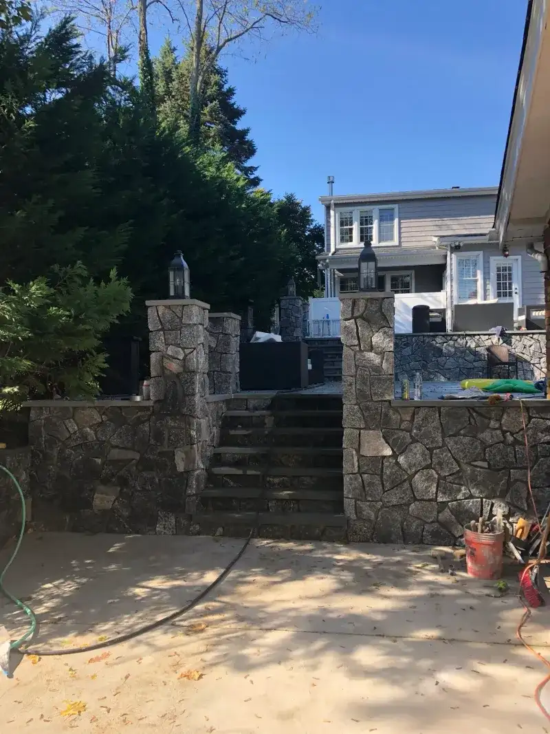 Natural Stone Entry Steps and Pillars: natural stone entry steps pillars complete