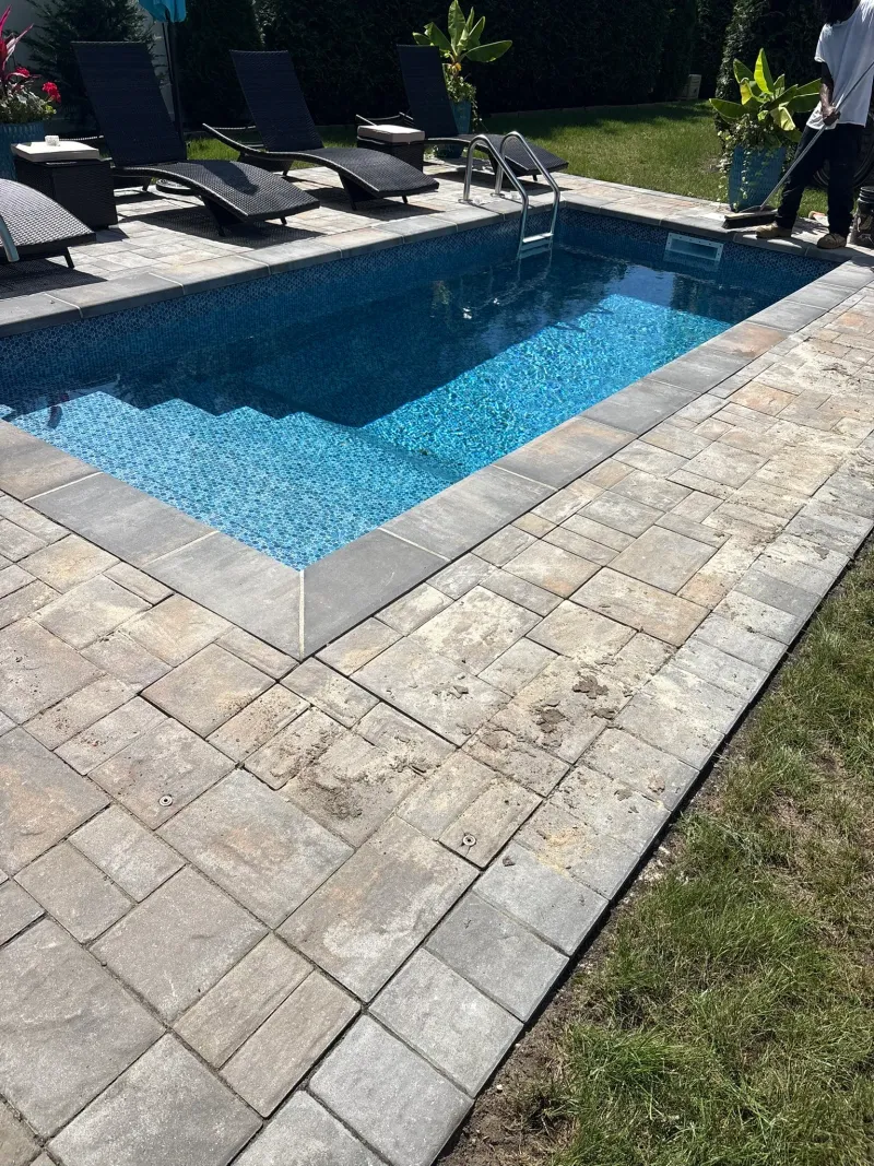 Pool Pavers and Concrete Walkway