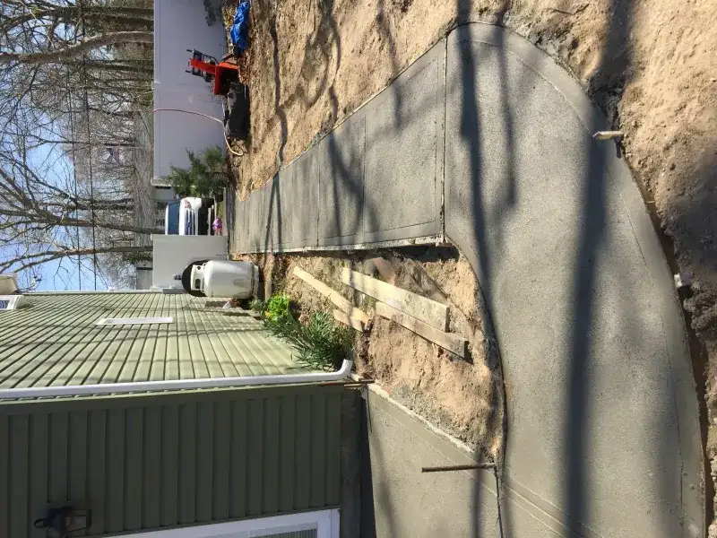 Side-Yard Concrete Walkway: side yard concrete walkway complete