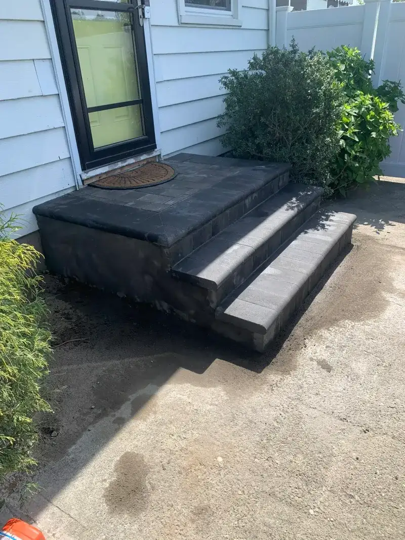 Dark Stone Entry Stoop: dark stone entry stoop complete