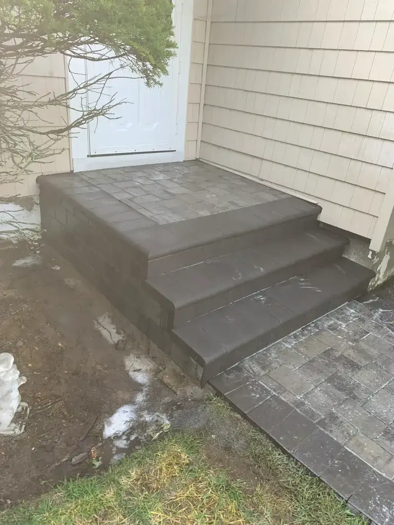 Gray Paver Entry Step: gray paver entry step complete