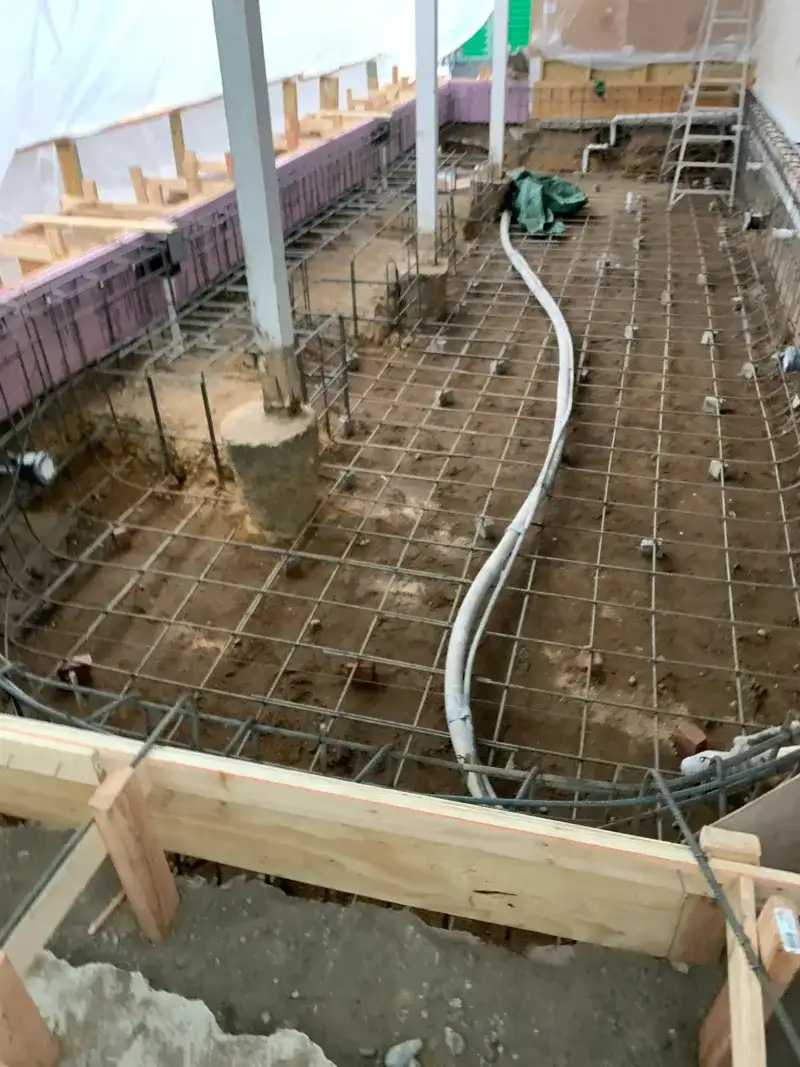Indoor Pool Renovation Progress: indoor lap pool rebar pre pour progress